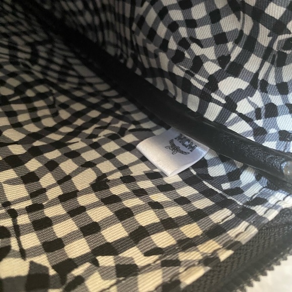 MCM Liz Pochette Black Grey Visetos Logo Monogram Print - Picture 11 of 16